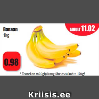 Allahindlus - Banaan 1kg