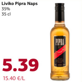 Allahindlus - Liviko Pipra Naps 35% 35 cl