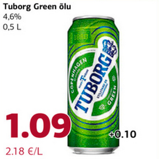 Allahindlus - Tuborg Green õlu 4,6% 0,5 L