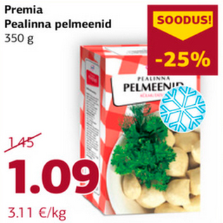 Allahindlus - Premia Pealinna pelmeenid 350 g