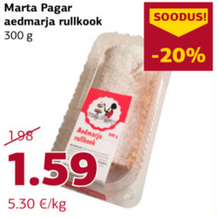 Allahindlus - Marta Pagar aedmarja rullkook 300 g