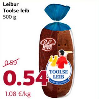 Allahindlus - Leibur Toolse leib 500 g