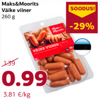 Allahindlus - Maks&Moorits Väike viiner 260 g