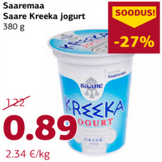 Allahindlus - Saaremaa Saare Kreeka jogurt 380 g