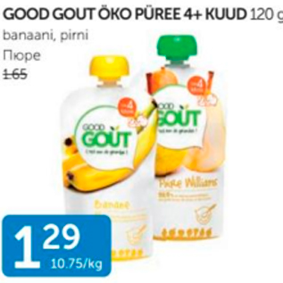 Allahindlus - GOOD GOUT ÖKO PÜREE 4+KUUD 120 G