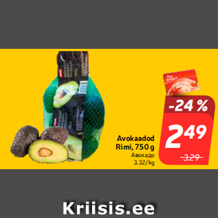 Allahindlus - Avokaadod Rimi, 750 g