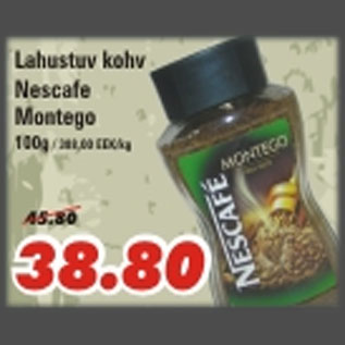 Allahindlus - Lahustuv kohv Nescafe Montego