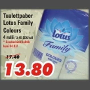 Allahindlus - Tualettpaber Lotus Family Colours