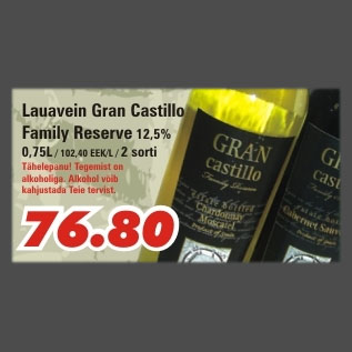 Allahindlus - Lauavein Gran Castillo Family Reserve