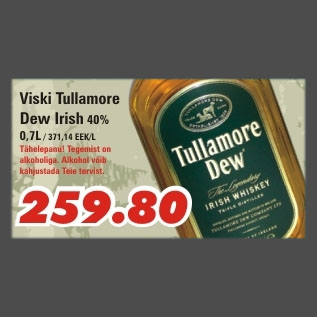 Allahindlus - Viski Tillamore Dew Irish