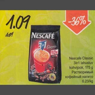 Allahindlus - Neskafe Classic 3in1 lahustuv kohvijook, 175g