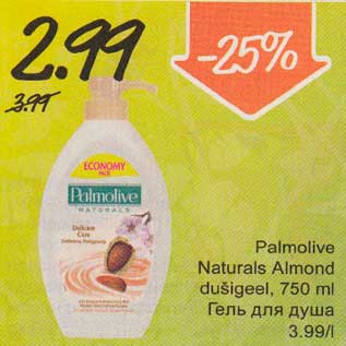 Allahindlus - Palmolive Naturals Almond dušigeel, 750 ml