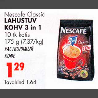 Allahindlus - Lahustuvkohv 3 in 1 10tk kotis