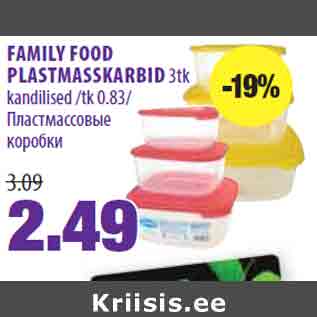 Allahindlus - FAMILY FOOD PLASTMASSKARBID 3tk kandilised