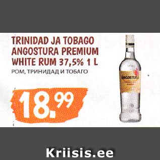 Allahindlus - TRINIDAD JA TOBAGO ANGOSTURA PREMIUM WHITE RUM 37,5% 1 L