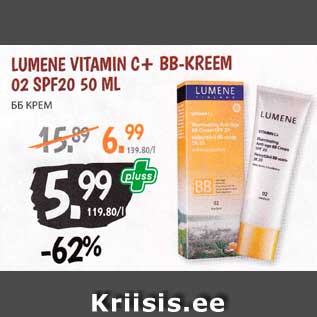 Allahindlus - LUMENE VITAMIN C+ BB-KREEM 02 SPF20 50 ML