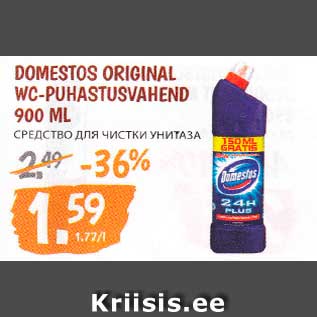 Allahindlus - DOMESTOS ORIGINAL WC-PUHASTUSVAHEND 900 ML