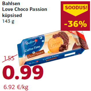 Allahindlus - Bahlsen Love Choco Passion küpsised 143 g