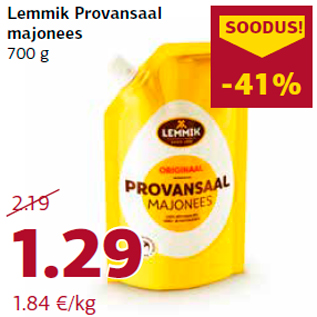 Allahindlus - Lemmik Provansaal majonees 700 g