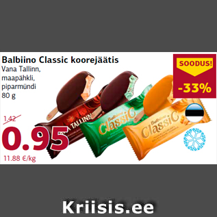 Allahindlus - Balbiino Classic koorejäätis