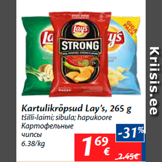 Allahindlus - Kartulikrõpsud Lay’s, 265 g