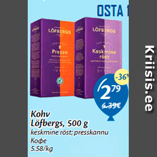 Allahindlus - Kohv Löfbergs, 500 g