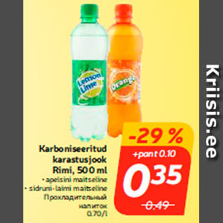 Allahindlus - Karboniseeritud karastusjook Rimi, 500 ml