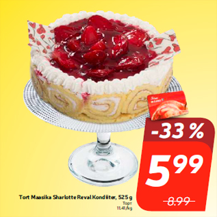 Allahindlus - Tort Maasika Sharlotte Reval Kondiiter, 525 g