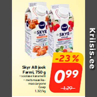 Allahindlus - Skyr AB jook Farmi, 750 g