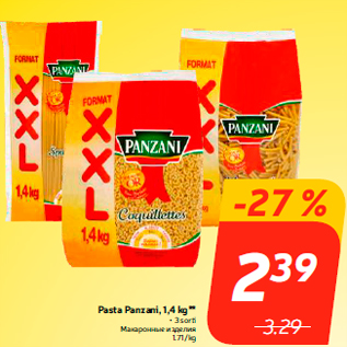 Allahindlus - Pasta Panzani, 1,4 kg**