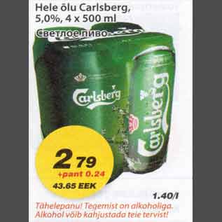 Allahindlus - Hele õlu Carlsberg