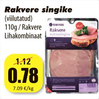 Allahindlus - Rakvere singike (viilutatud) 110g / Rakvere Lihakombinaat