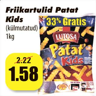 Allahindlus - Friikartulid Patat Kids (külmutatud) 1kg