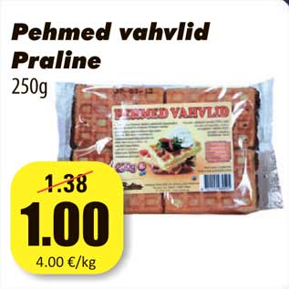 Allahindlus - Pehmed vahvlid Praline 250g