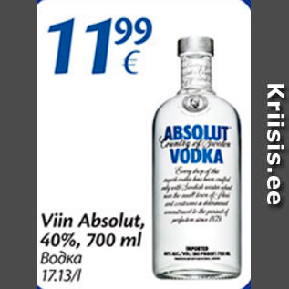 Allahindlus - Viin Absolut