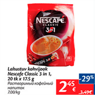 Allahindlus - Lahustuv kohvijook Nescafe Classic 3 in 1