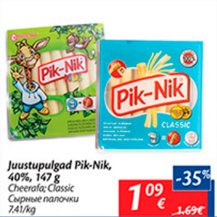 Allahindlus - Juustupulgad Pik-Nik