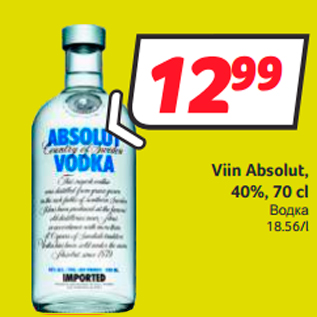 Allahindlus - Viin Absolut, 40%, 70 cl