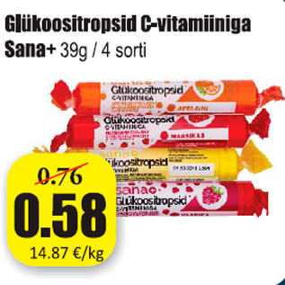 Allahindlus - Glükoositopsid C-vitamiiniga Sana+