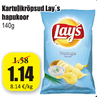 Allahindlus - Kartulikrõpsud Lay´s hapukoor 140 g