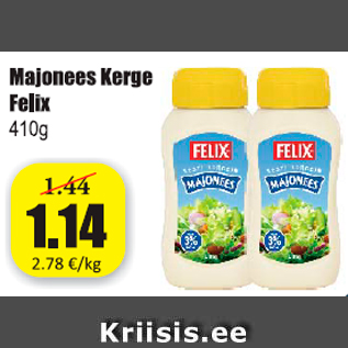 Allahindlus - Majonees Kerge Felix 410 g