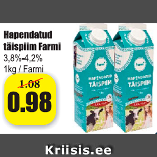 Allahindlus - Hapendatud täispiim Farmi