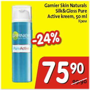 Allahindlus - Garnier Skin Naturals Silk&Gloss Pure Active kreem