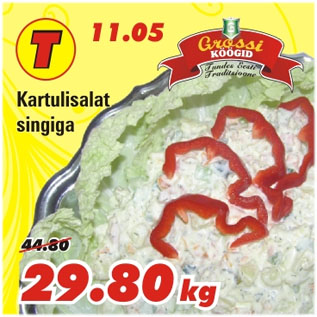 Allahindlus - Kartulisalat singiga