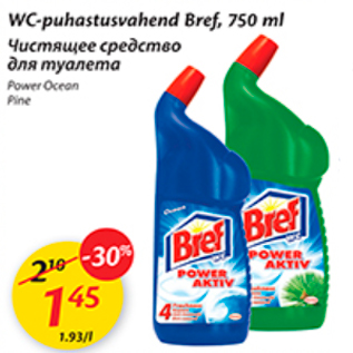 Allahindlus - WC-puhatusvahend Bref,750 ml