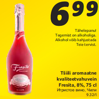 Allahindlus - Tšiili aromaatne kvaliteetvahuvein Fresita, 8%, 75 cl