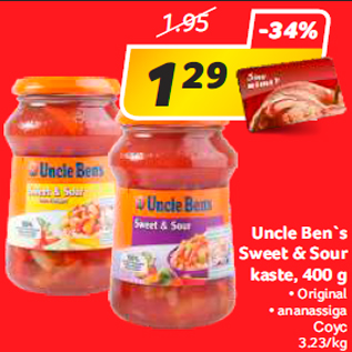 Allahindlus - Uncle Ben`s Sweet & Sour kaste, 400 g