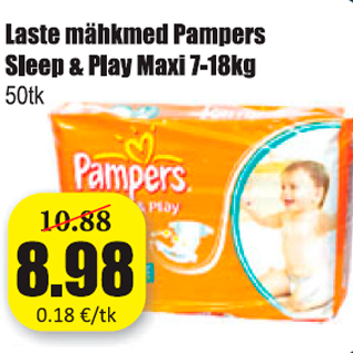 Allahindlus - Laste mähkmed Pampers Sleep & Play Maxi 7-18 kg, 50 tk