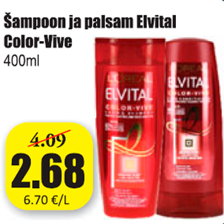 Allahindlus - Šampoon ja palsam Elvital Color-Vive 400 ml