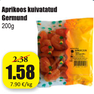 Allahindlus - Aprikoos kuivatatud Germund 200 g